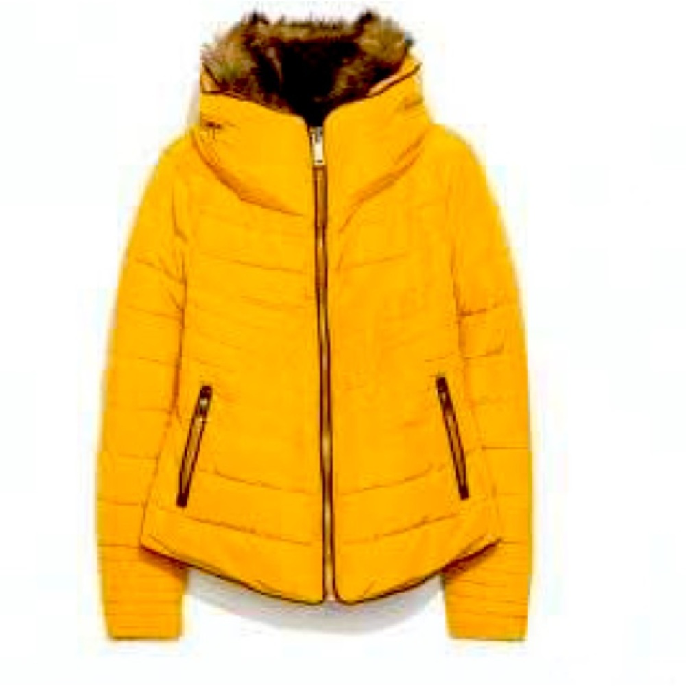 Women's Yellow Puffer Jacket
